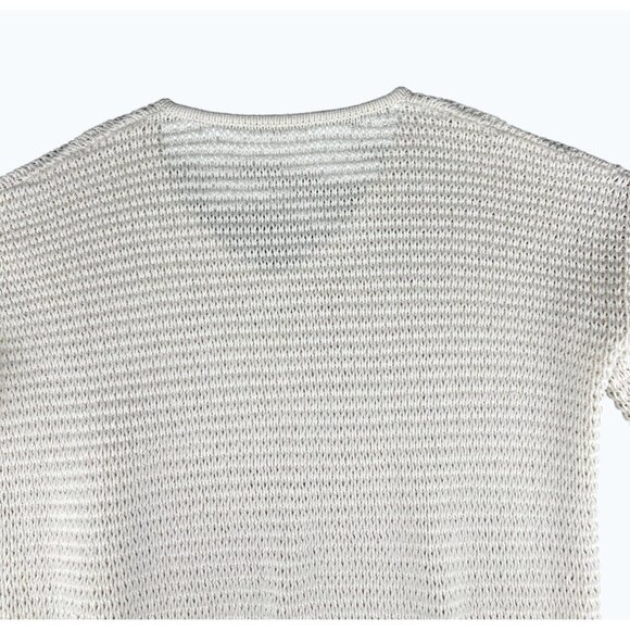 Madewell Breezeway Pullover Ivory Knit V-Neck Cropped Sweater Womens Medium - Picture 10 of 14